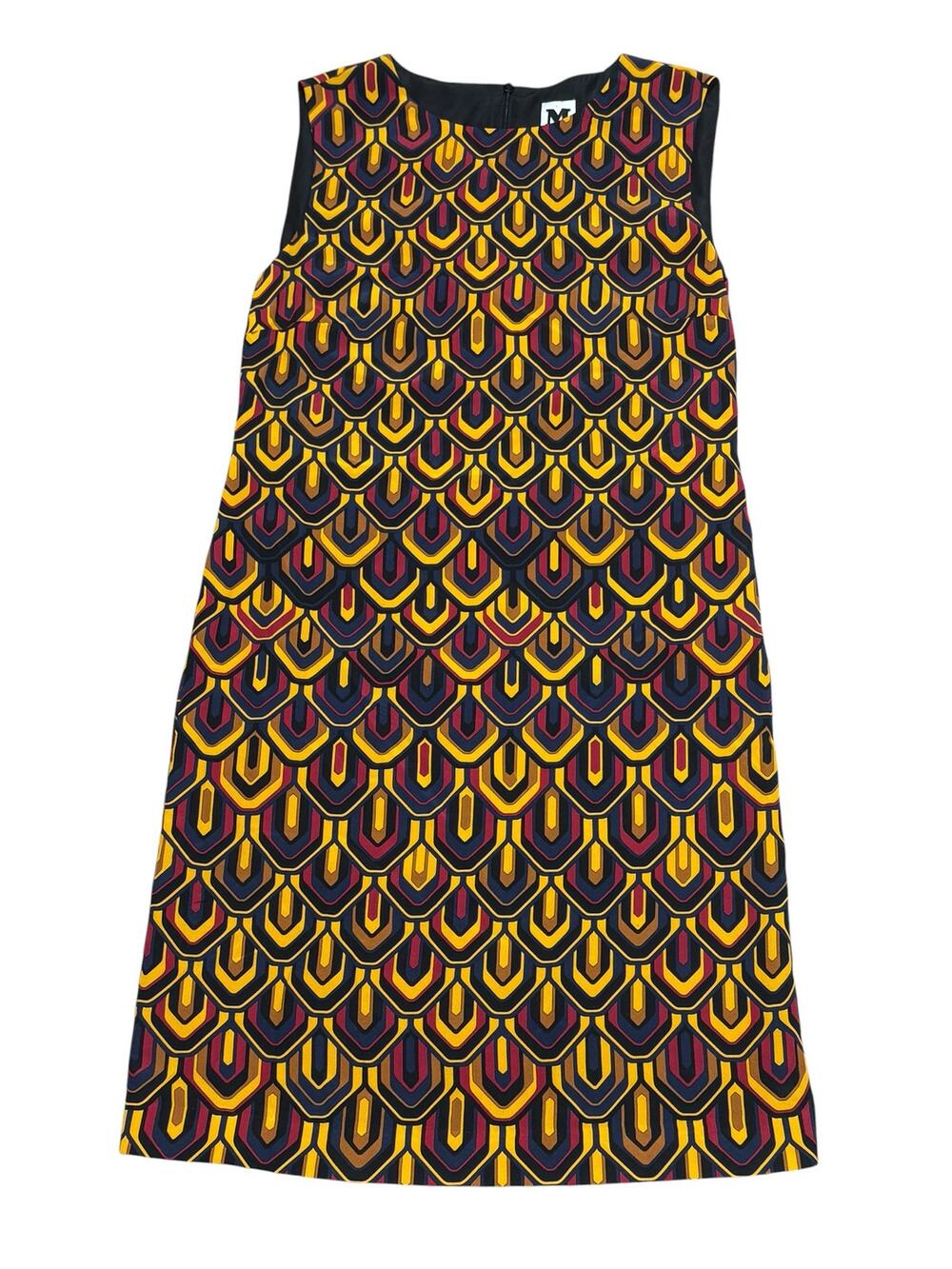 M Missoni Scalloped Print Silk Dress Size 42 IT 6 US
